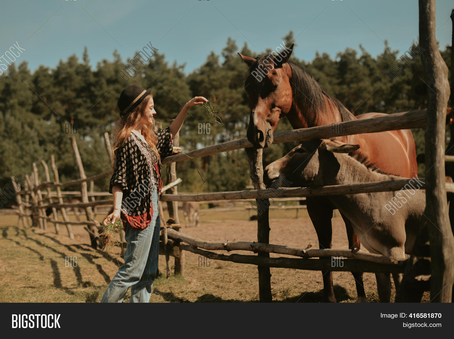 Beautiful Girl On Farm Image & Photo (Free Trial) | Bigstock