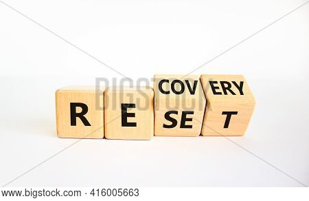 Recovery And Reset Symbol. Turned Cubes And Changed The Word 'recovery' To 'reset'. Beautiful White 