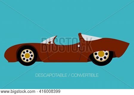 Super Car Convertible Icon, Flat Design, Fully Editable