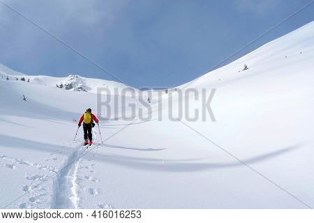 Ski tour in Godeanu Mountains, Carpathians, Romania, Europe