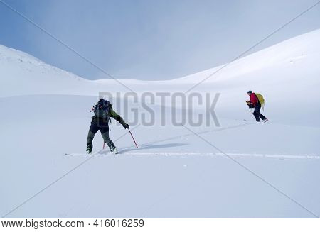 Ski tour in Godeanu Mountains, Carpathians, Romania, Europe
