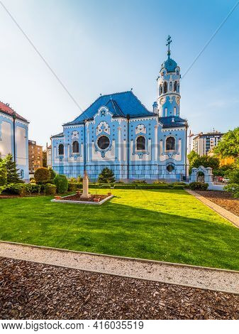 The Blue Church Or The Church Of St. Elizabeth Or Modry Kostolik In The Old Town In Bratislava, Slov
