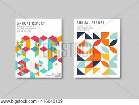 Abstract Retro Style Cover Background With Geometric Shape. Colorful Geometry Background, Applicable