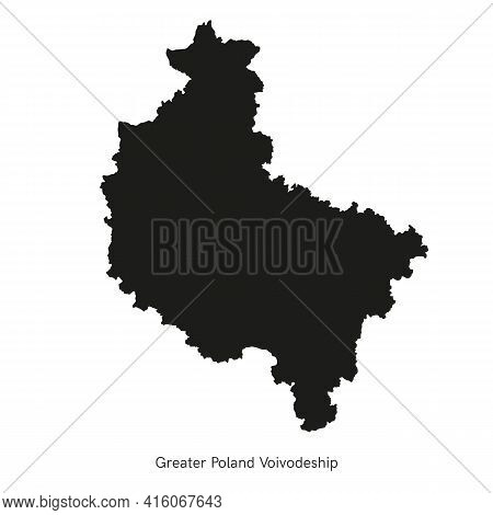 Vector Illustration Administrative Map Of Poland. Greater Poland Voivodeship Map With Gminas