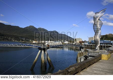 Juneau, Alaska / Usa - August 09, 2019: Juneau Port, Juneau, Alaska, Usa