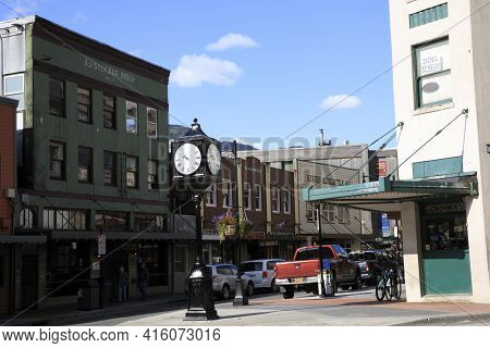 Juneau, Alaska / Usa - August 09, 2019: Juneau Downtown, Juneau, Alaska, Usa