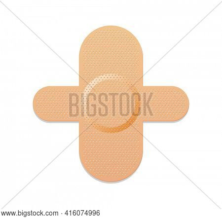 Medical plaster. Adhesive bandage or sticking plaster. Medical band aids protection patch for first aid. Protection and care.  cartoon plaster on white background