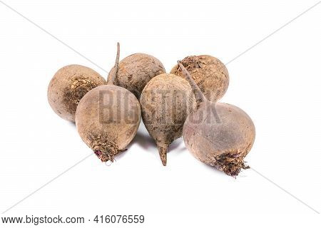 A Whole Beet . Isolated On A White Background. The Concept Of Shopping.horizontal View..selective Fo