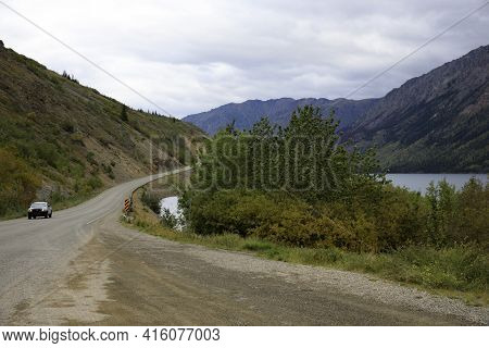 Yukon, Canada / Usa - August 10, 2019: Yukon Landscape View, Yukon, Canada, Usa