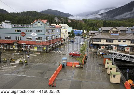 Ketchikan, Alaska / Usa - August 15, 2019: Ketchikan Town, Ketchikan, Alaska, Usa