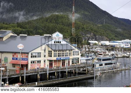 Ketchikan, Alaska / Usa - August 15, 2019: Ketchikan Town, Ketchikan, Alaska, Usa