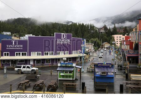 Ketchikan, Alaska / Usa - August 15, 2019: Ketchikan Town, Ketchikan, Alaska, Usa