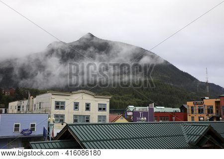 Ketchikan, Alaska / Usa - August 15, 2019: Ketchikan Town, Ketchikan, Alaska, Usa