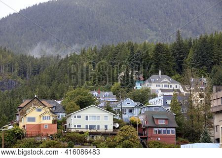 Ketchikan, Alaska / Usa - August 15, 2019: Ketchikan Town, Ketchikan, Alaska, Usa