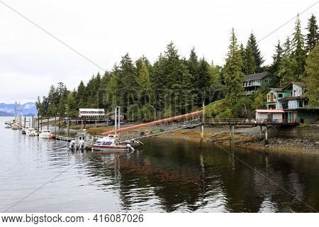 Ketchikan, Alaska / Usa - August 15, 2019: Ketchikan Coastline Landscape, Ketchikan, Alaska, Usa