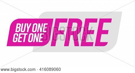 Buy One Get One Free Bogo Template Voucher Or Coupon. Special Shop Store Discount Tag, Sticker