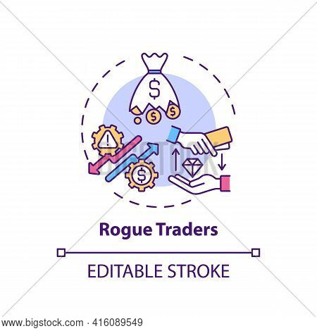 Rogue Traders Concept Icon. Consumer Rights Violation Claim Idea Thin Line Illustration. Making Unau