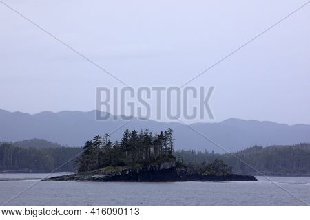 Inside Passage, Alaska / Usa - August 18, 2019: Inside Passage Coastline Landscape, Inside Passage, 
