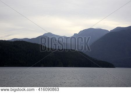 Inside Passage, Alaska / Usa - August 18, 2019: Inside Passage Coastline Landscape, Inside Passage, 