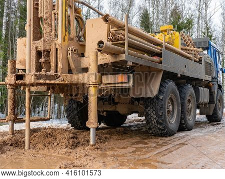 Installation For Drilling Hydrogeological And Engineering Wells. Civil Drilling Of Water Wells
