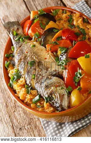 Thieboudienne Ceebu Jen Poisson Au Riz A Delicious One-pot Meal With Rice, Fish Stew And A Variety O