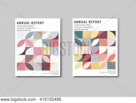 Abstract, Colorful Geometric Book Cover, Flyer Designs Set.