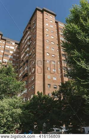Madrid, Spain - August 6, 2018 - Walk Around The Area In Madrid's Herrera Oria District