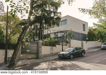 Madrid, Spain - August 6, 2018 - Walk Around The Area In Madrid's Herrera Oria District