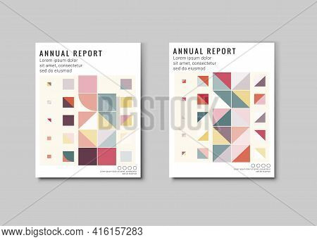 Abstract, Colorful Geometric Book Cover, Flyer Designs Set.