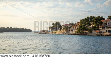 View Of Beach Bar Punta In Small Village Maslinica In Solta Island, Croatia
