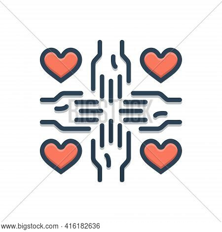 Color Illustration Icon For Voluntary Volunteer Unconstrained Spontaneous Volunteering Hand Drawn Pe