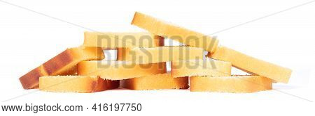 Traditional Homemade Sliced Buttercake, Isolated On A White Background