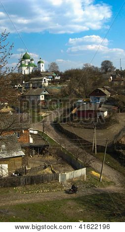 panorama of the town of Novhorod-Sivers'kyi from above