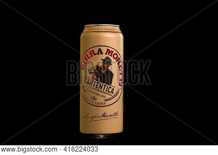 Birra Moretti, A Premium Lager Beer Produced By Italian Brewing Company Now Owned By Heineken Intern