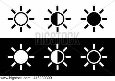 Bright Vector Icon. Contrast Icon. Screen Contrast Level