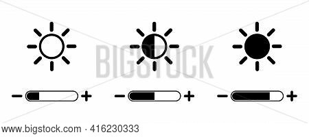 Bright Vector Icon. Contrast Icon. Screen Contrast Level