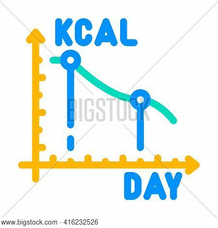 Calorie Reduction Gradually Color Icon Vector. Calorie Reduction Gradually Sign. Isolated Symbol Ill