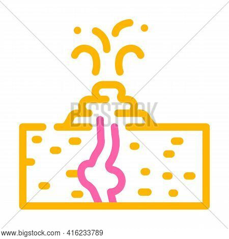 Mud Volcano Color Icon Vector. Mud Volcano Sign. Isolated Symbol Illustration