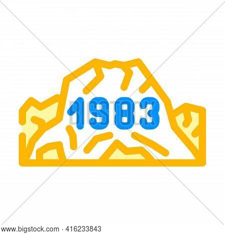 Date Of Last Eruption Color Icon Vector. Date Of Last Eruption Sign. Isolated Symbol Illustration