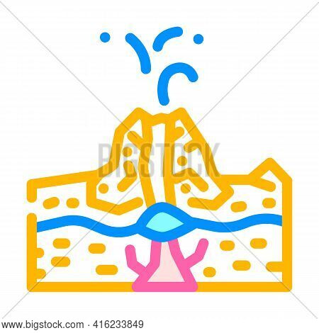 Phreatic Type Of Eruption Color Icon Vector. Phreatic Type Of Eruption Sign. Isolated Symbol Illustr