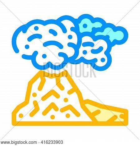Peleus Type Eruption Color Icon Vector. Peleus Type Eruption Sign. Isolated Symbol Illustration