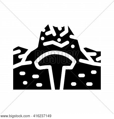 Lava Dome Glyph Icon Vector. Lava Dome Sign. Isolated Contour Symbol Black Illustration