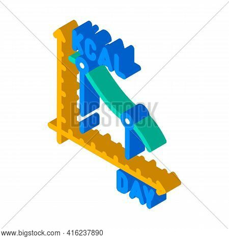 Calorie Reduction Gradually Isometric Icon Vector. Calorie Reduction Gradually Sign. Isolated Symbol