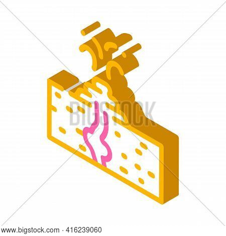 Mud Volcano Isometric Icon Vector. Mud Volcano Sign. Isolated Symbol Illustration