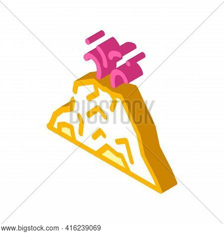 Eruption Volcano Isometric Icon Vector. Eruption Volcano Sign. Isolated Symbol Illustration