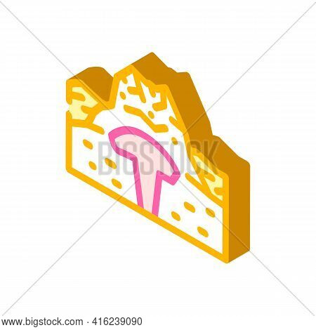 Lava Dome Isometric Icon Vector. Lava Dome Sign. Isolated Symbol Illustration