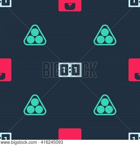 Set Bathroom Scales, Sport Mechanical Scoreboard And Billiard Balls In Rack Triangle On Seamless Pat