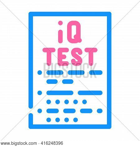 Iq Test Color Icon Vector. Iq Test Sign. Isolated Symbol Illustration