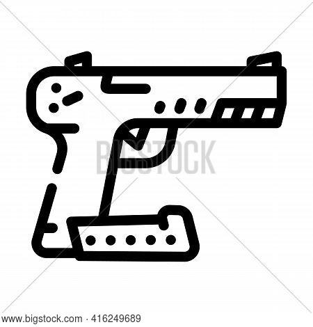Traumatic Weapon Protest Meeting Line Icon Vector. Traumatic Weapon Protest Meeting Sign. Isolated C