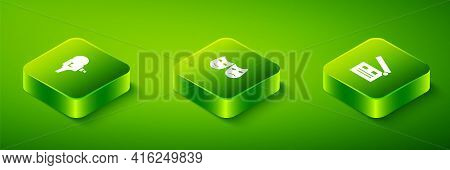 Set Isometric Comedy And Tragedy Masks, Movie Clapper And Retro Cinema Camera Icon. Vector